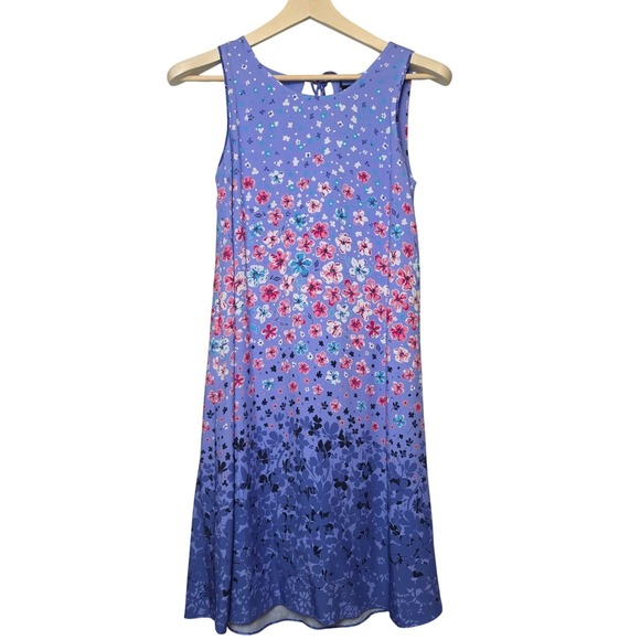Hatley Dresses & Skirts - Hatley Floral Print Sleeveless Purple Shift Mini Dress with Tassels Size XS